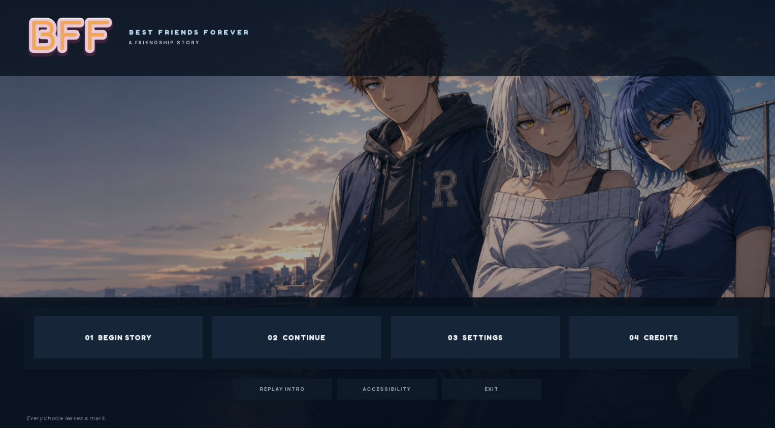 Best Friends Forever main menu